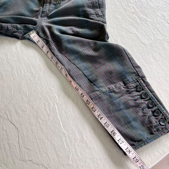 JNBY JIANGNANBUYI Designer Low Rise Plaid Chinese Streetwear Capri Pants Size S - Picture 8 of 8